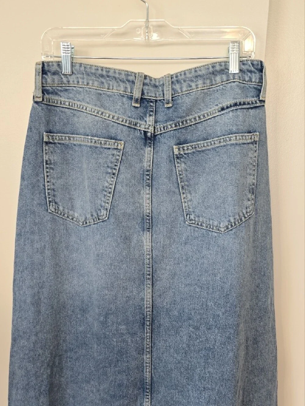 Free People Light Wash Maxi Skirt